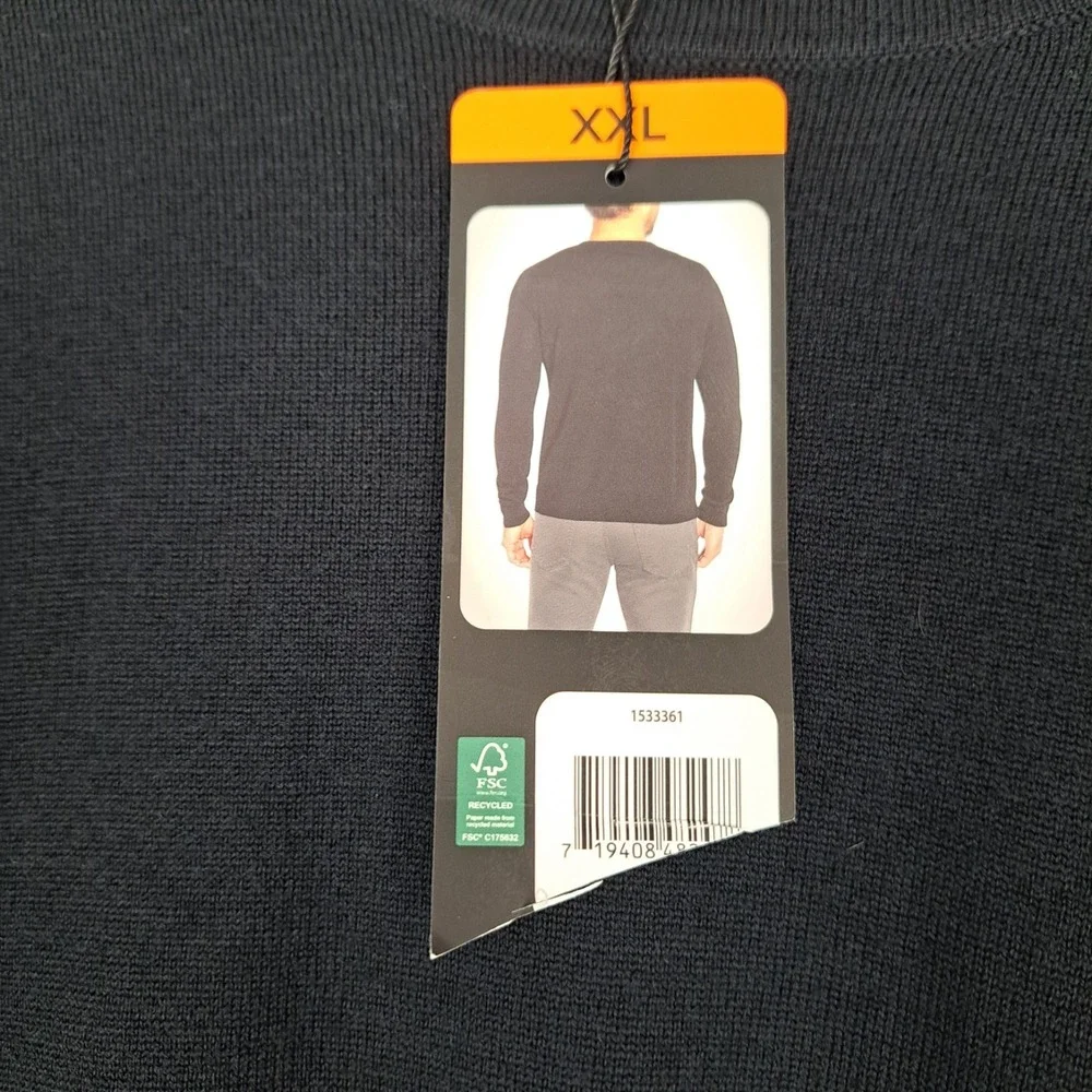 Banana Republic‎ Black 100% Merino Wool Crewneck Lightweight Sweater Size XXL